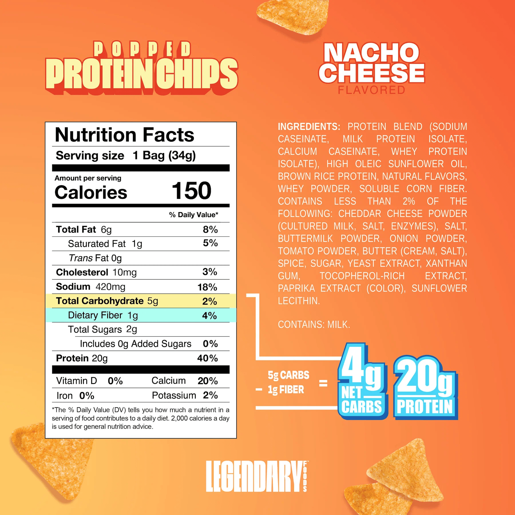 Legendary Nacho Cheese Protein Chips